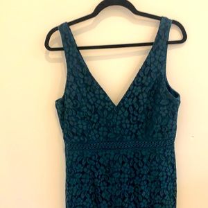 Bardot forest green lace dress